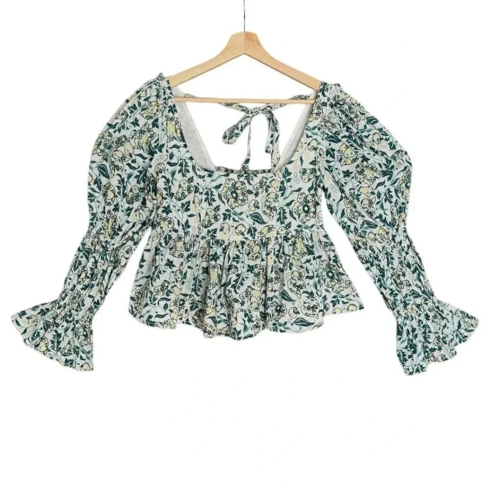 Anthropologie Pilcro Puff Renaissance Long Sleeve Babydoll Blouse Blouse Size S